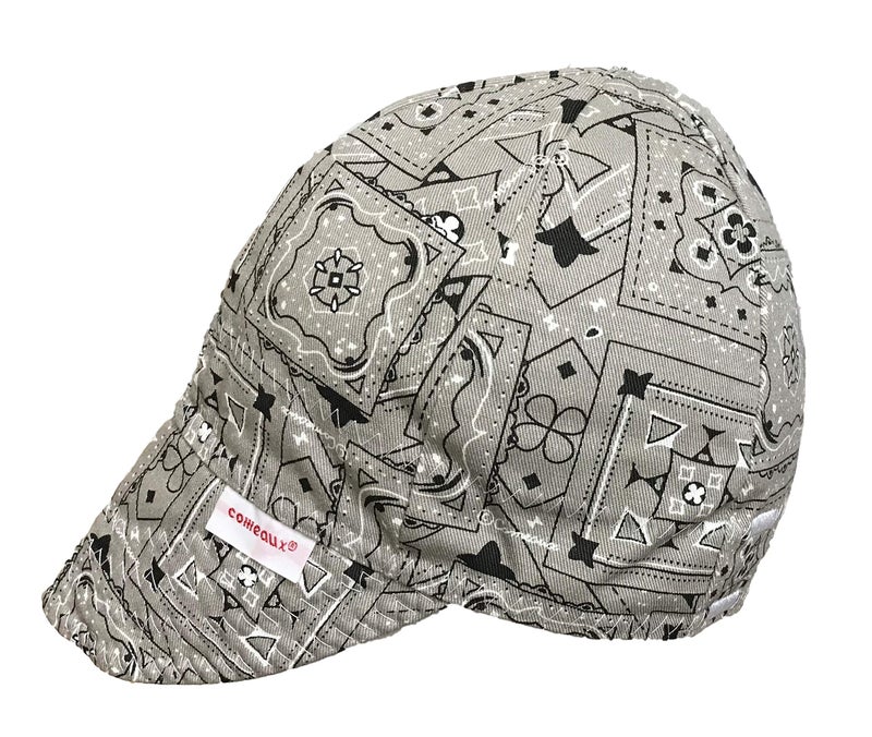 Comeaux Caps Reversible Welding Cap Grey Bandana Size 7 1/2 - Image 1